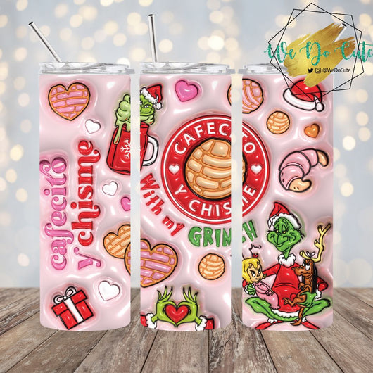 Cafecito y Chisme con mi Grinch 3D tumbler