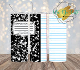 Composition Book Sublimation Tumbler
