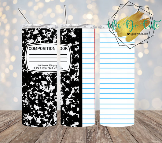 Composition Book Sublimation Tumbler