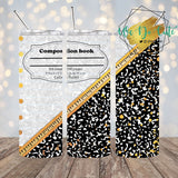 Glitter Composition Book Tumbler
