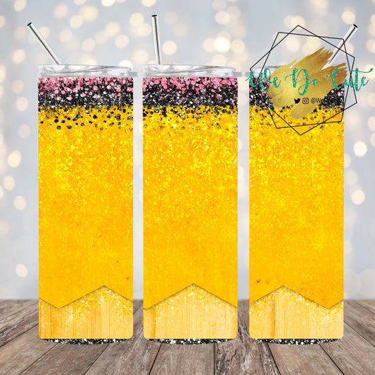 Glitter Pencil Sublimation Tumbler