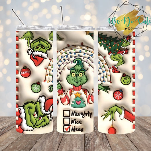 Grinch Rainbow 3D Tumbler
