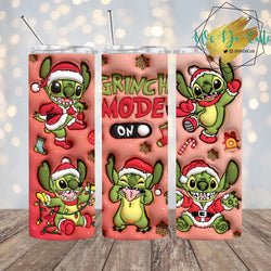Stitch Grinch Mode On Inflated Tumbler