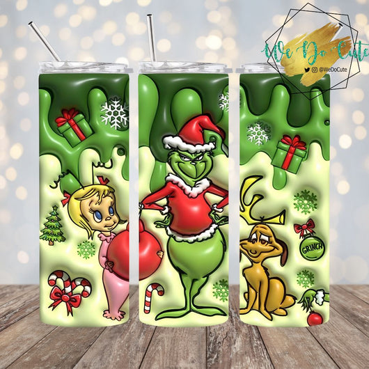 Grinch Trio 3D tumbler