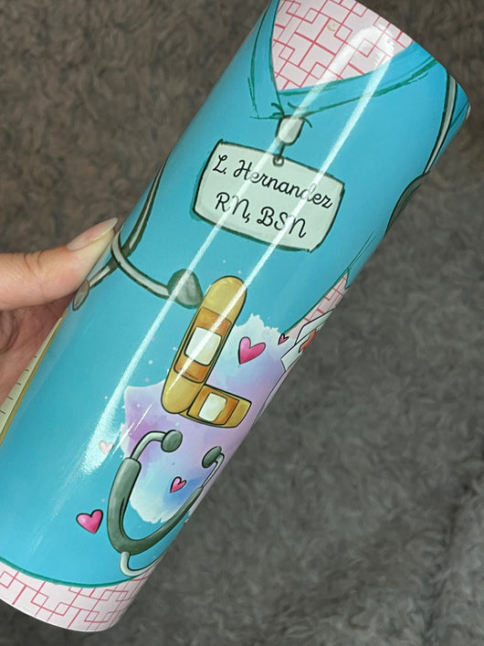 Pink Scrubs Nurse Tumbler
