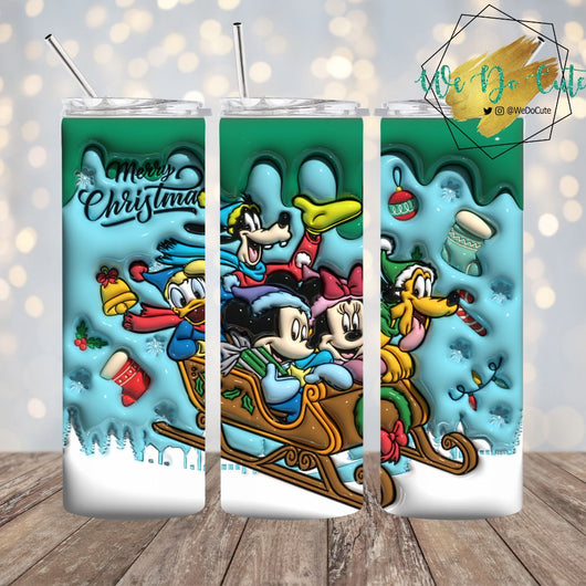 Mouse and Friend Sled 3D Tumbler