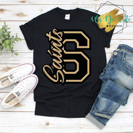 Vertical Varsity Saints Tee