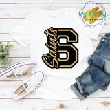 Vertical Varsity Saints Tee