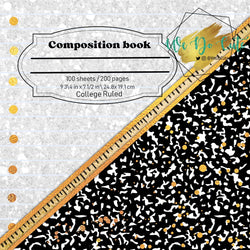 Glitter Composition Book Tumbler