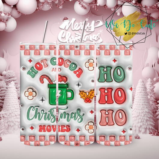 Hot Cocoa & Christmas Movies 3D Tumbler